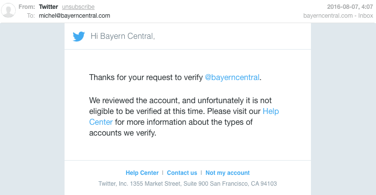 twitter verification email